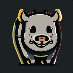 Cute Boar Vector Logo Icon Sports Mascot flat vector illustration