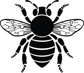 Honeybee Logo Monochrome Design Style
