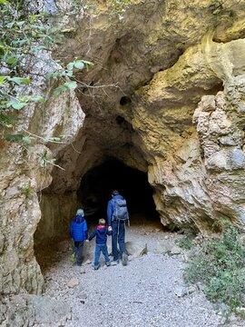 Hiking in impressive canyon Regalon, Provence, France.