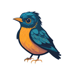 Bird Sticker illustration, Png Image Ready To Use. Animal Sticker Design Series