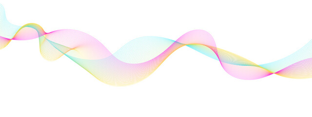Abstract colorful flowing wave curved lines, frequency wavy sound, technology curve line on white background. Design used for technology, science, banner, template, wallpaper, business and many more.