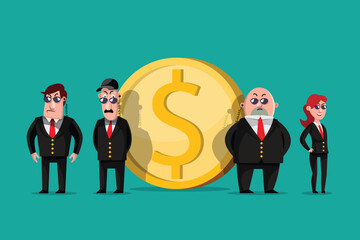 VECTOR EPS10 - security guard protect coin. cyber security and data protection concept.