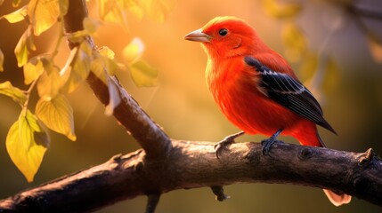 Scarlet Tanager. Generative AI