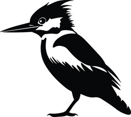 Kingfisher Logo Monochrome Design Style
