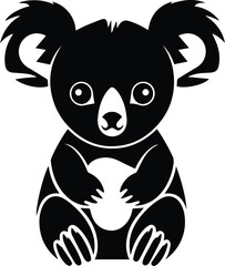 Koala Logo Monochrome Design Style

