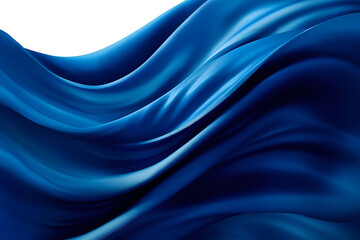  Blue luxury silk cloth floating flying in the air. With copy text space. Mock up template for product presentation. Wallpaper banner. 3D rendering.
