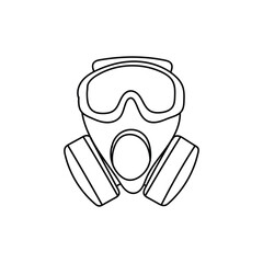 Helmet Mask Protection Line Art Illustration Creative Design