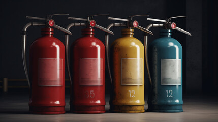 Fire extinguishers tanks. Generative Ai