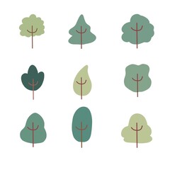 Set of tree cartoon