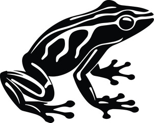 Poison Dart Frog Logo Monochrome Design Style
