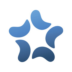 Abstract blue simple symbol. Game logo, simple icon