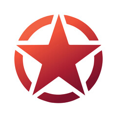 Red star in a circle