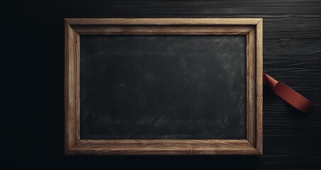 Empty wooden chalkboard. Generative Ai