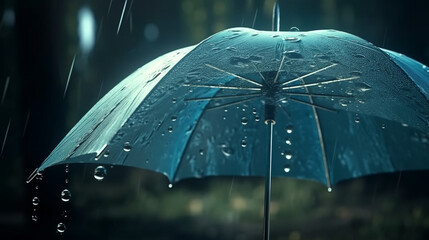 Umbrella in the rainy day. Generative Ai