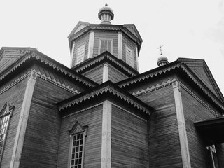 Andrushevskaya Church of St. George 1768. Ancient wooden Orthodox Church in Ukraine,...