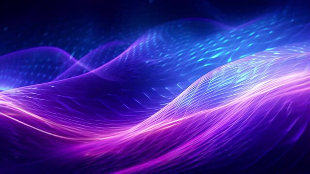Ethereal Digital Technilogy Neon Waves of Light, Generative AI