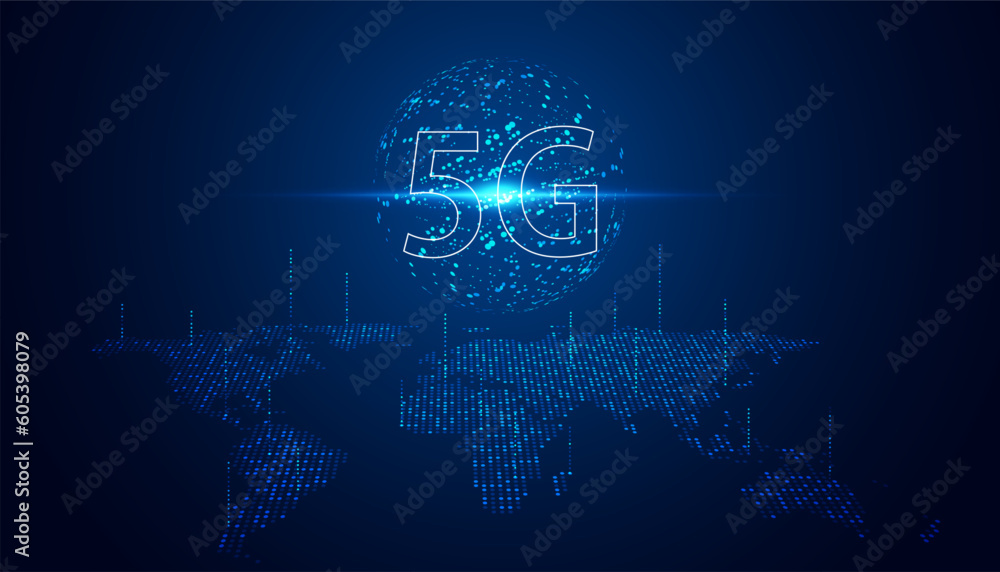 Aufkleber abstract technology digital futuristic concept world 5g wireless communication technology network co