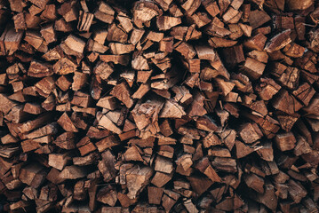 Pile of firewood texture abstract background