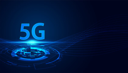 Obraz premium Abstract technology digital futuristic concept 5g wireless communication technology network connection high speed internet communication on a modern background