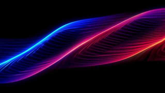 Ethereal Digital Technilogy Neon Waves of Light, Generative AI