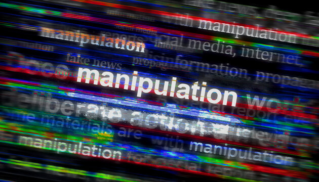 Manipulation disinformation and deep fake news headline titles media 3d illustration