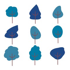 Set of blue tree