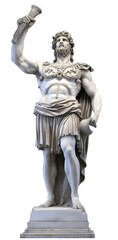 Greek marble god statue isolated on a white background, AI generated