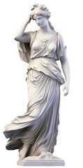 Greek marble goddess statue isolated on a white background, AI generated