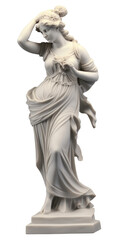 Greek marble goddess statue isolated on a white background, AI generated