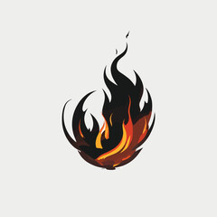 fire flames on white background