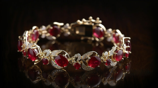 luxurious ruby bracelet Generative AI