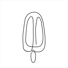 continuous line one line summer ice cream fresh name logo dessert hand drawn illustration vector