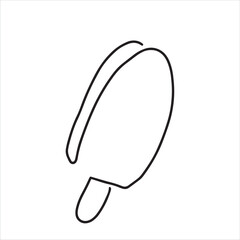 continuous line one line summer ice cream fresh name logo dessert hand drawn illustration vector