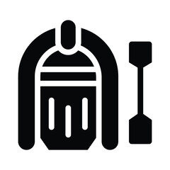 life boat line icon illustration vector graphic 