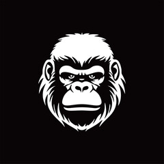 Vector Art Illustrations of a gorilla face
