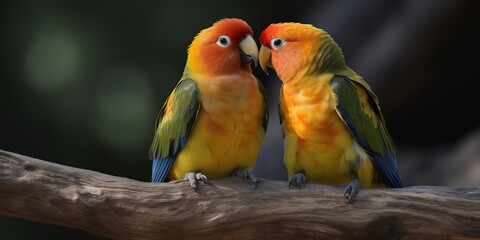 Fototapeta na wymiar Lovebirds, Love expression, Generative AI