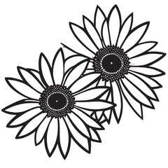 flower design black and white
