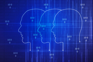 2d illustration digital Artificial mind concept