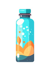 Freshness in a bottle, nature drink wave
