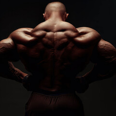 Fototapeta na wymiar AI-generated image of a bodybuilder's muscular back