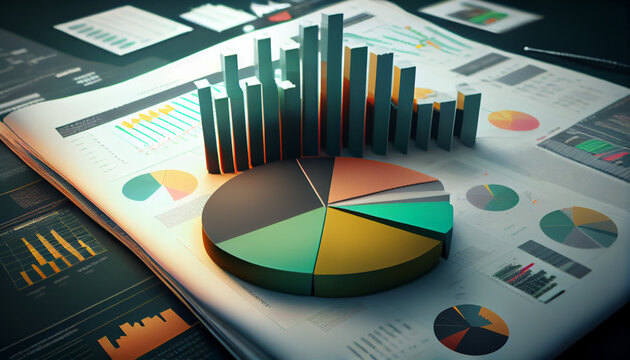 Business report. Graphs and charts. Business reports concept Ai generated image