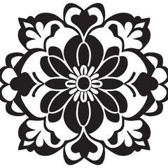 flower design black and white
