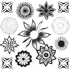 flower design black and white
