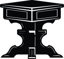 End Table Logo Monochrome Design Style
