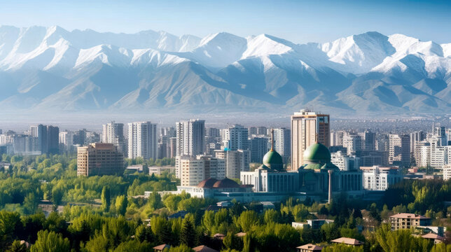 Panoramic view of Almaty city, Kazakhstan