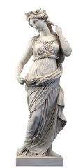 Fototapeta na wymiar Greek marble goddess statue isolated on a white background, AI generated