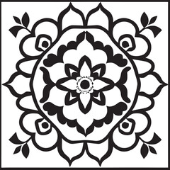 flower design black and white
