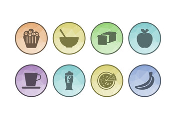 set icons of food and drinks