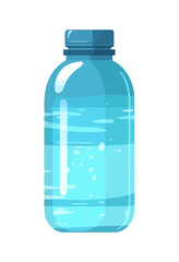 Blue plastic bottle icon symbolizes purified water