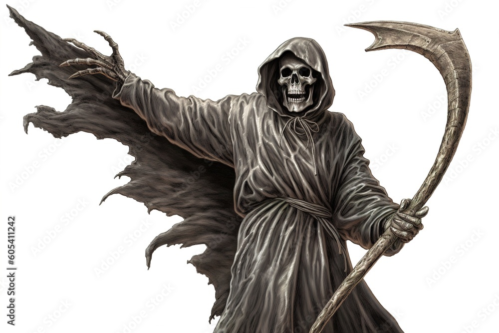 Poster reaper isolated on white background. generated by ai